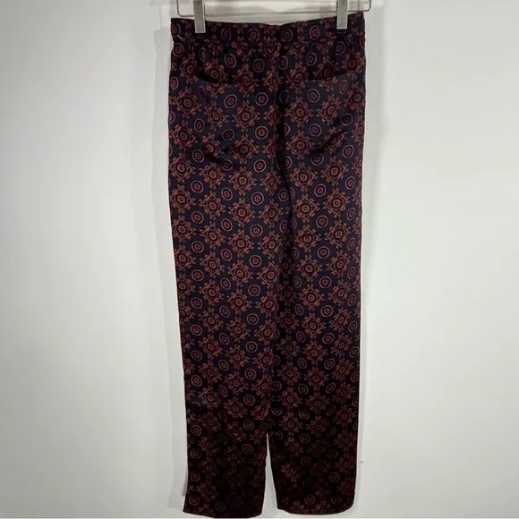 🆕 Club Monaco Pajama Lounge Pants 00 XS Printed Twill Pantalons Red Patt…