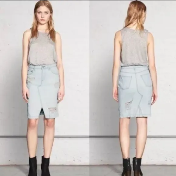 🆕 Rag &amp; Bone Distressed Denim Skirt made in the USA