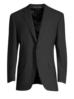 $1,795 CANALI -  Black Solid Notch Lapel 2-Btn Blazer - 42R US