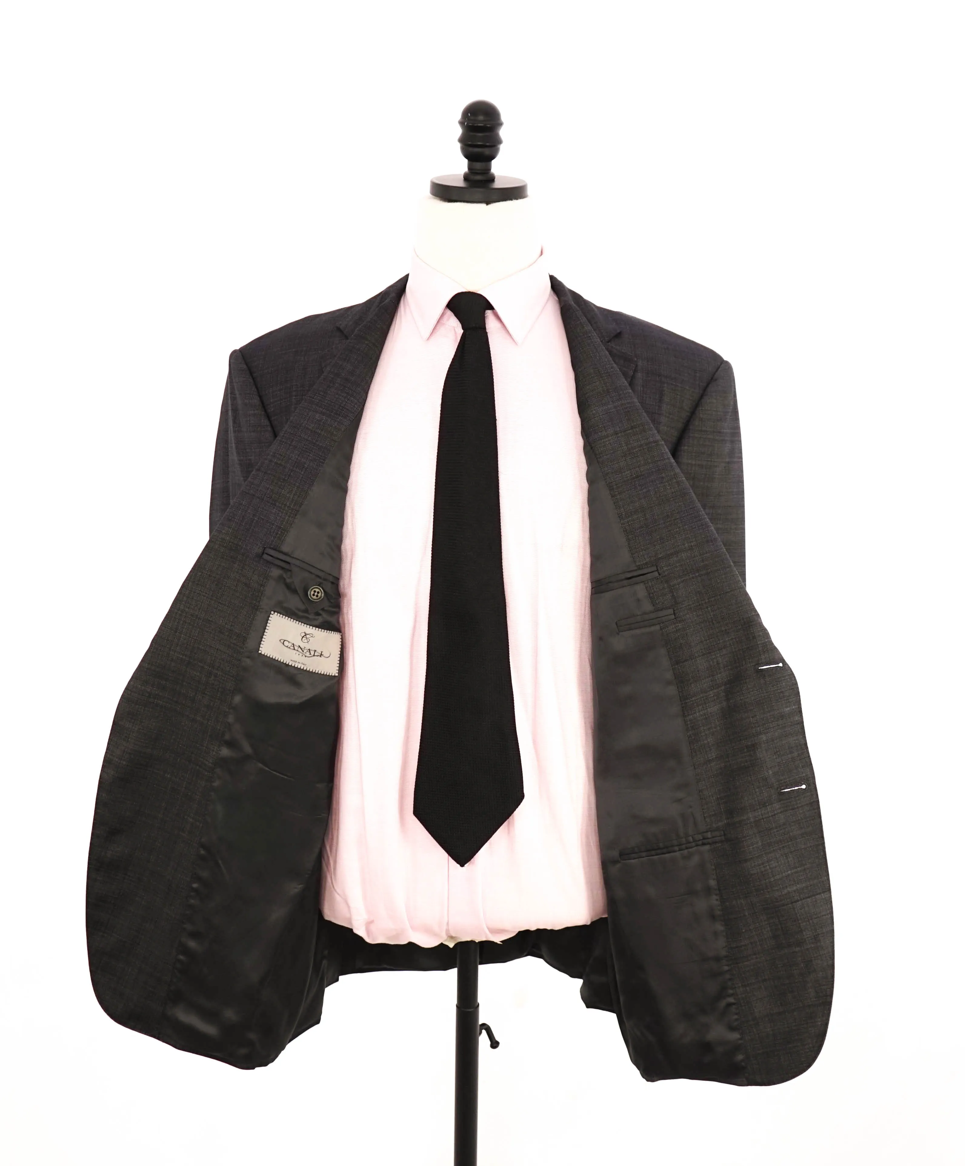 $1,795 CANALI -  Gray Textured Notch Lapel 2-Btn Blazer - 44R US