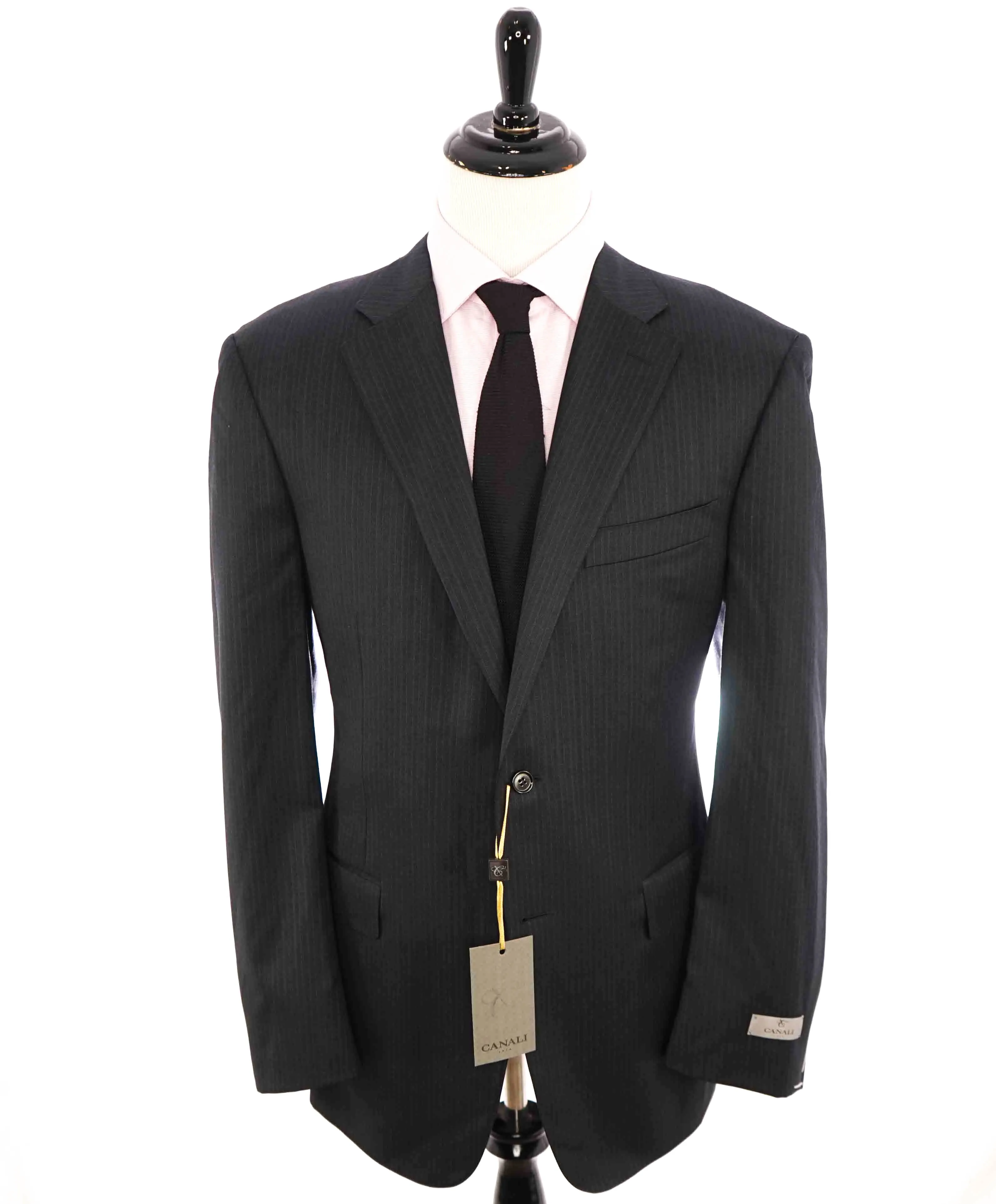 $1,895 CANALI - Gray Blue Stripe "Stretch" Double Vent Wool Blazer - 44L