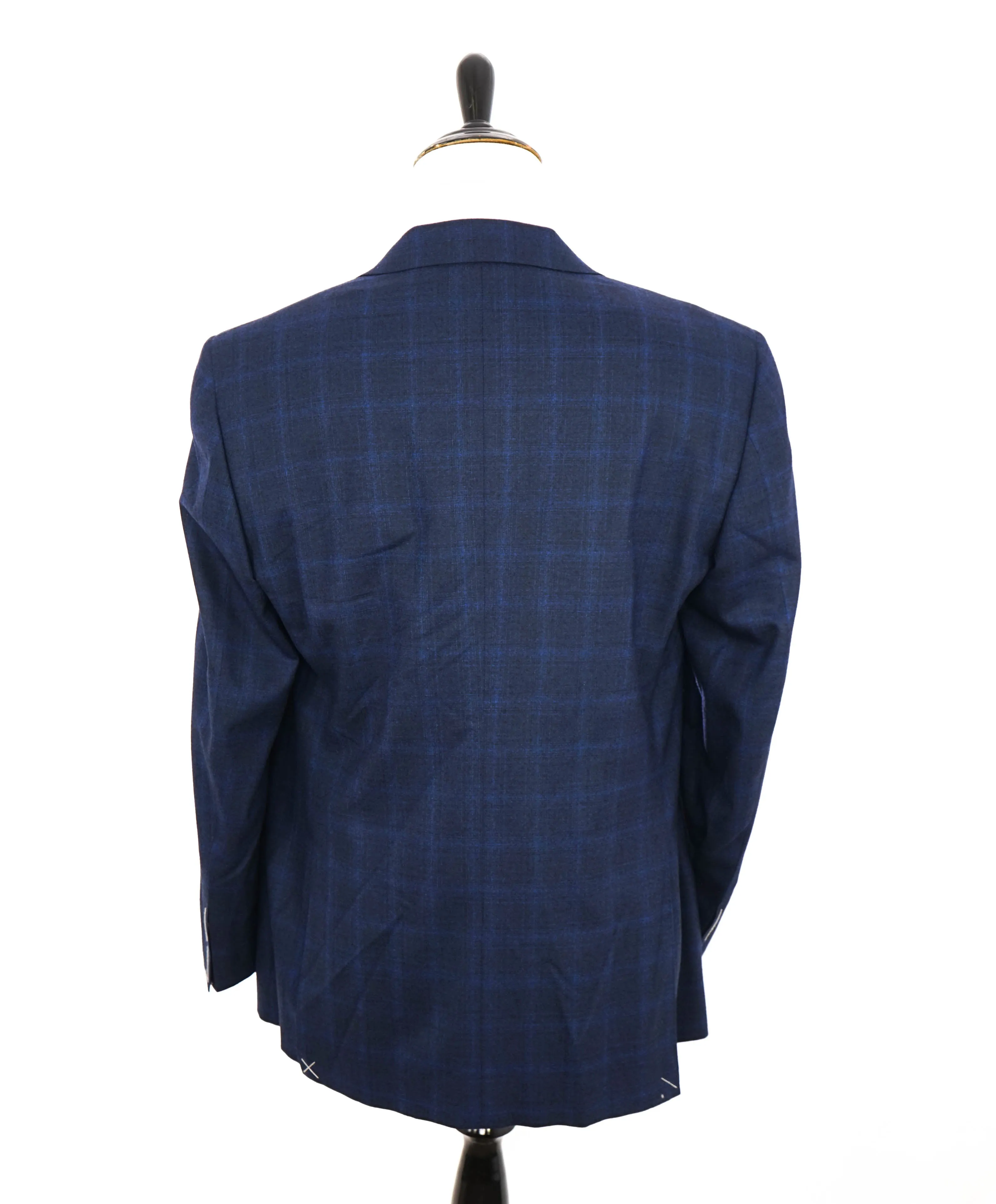 $1,895 CANALI - "STRETCH" Gray/Blue Abstract Check Blazer - 44R