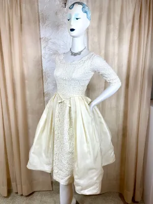 1950's Lace and Organza Pannier Wedding Dress