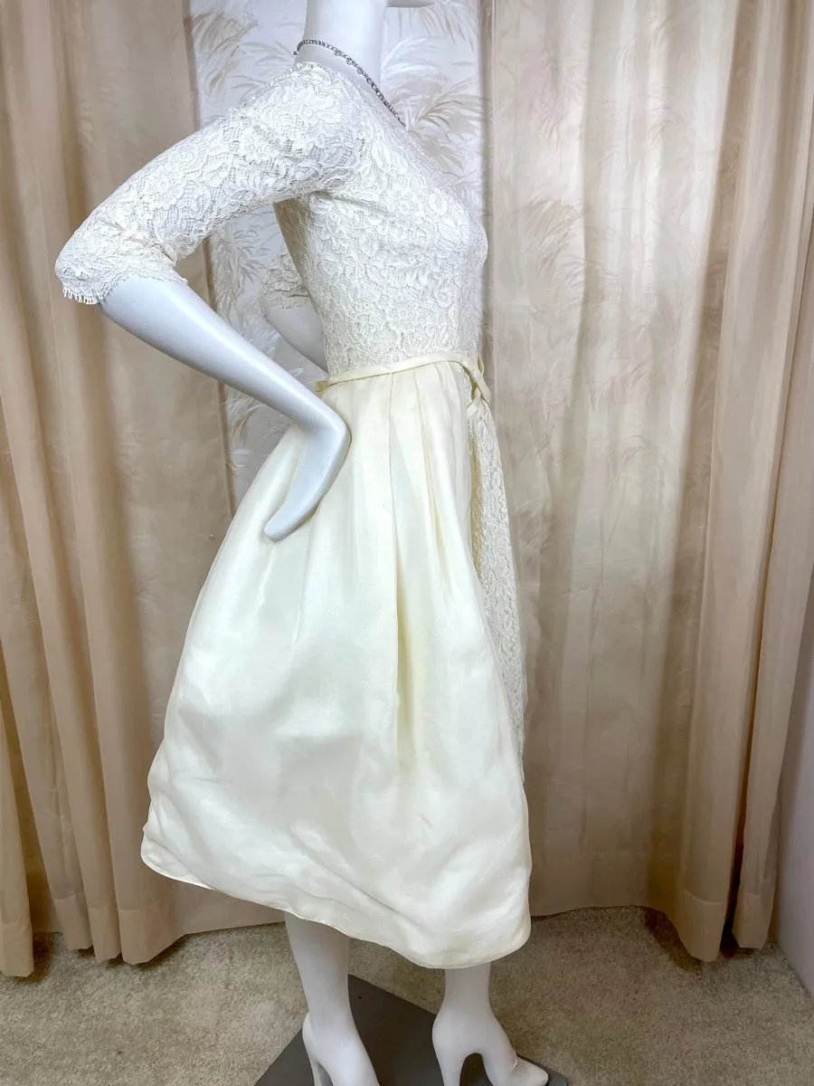 1950's Lace and Organza Pannier Wedding Dress