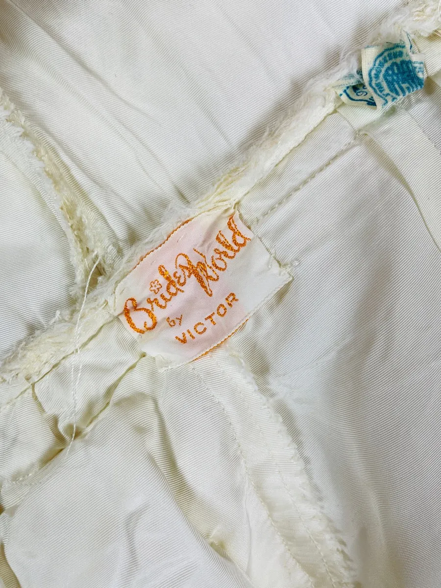 1950's Lace and Organza Pannier Wedding Dress