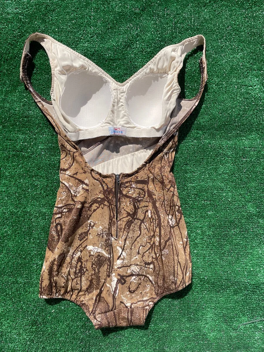 1960's Abstract Seaweed Jantzen Swimsuit