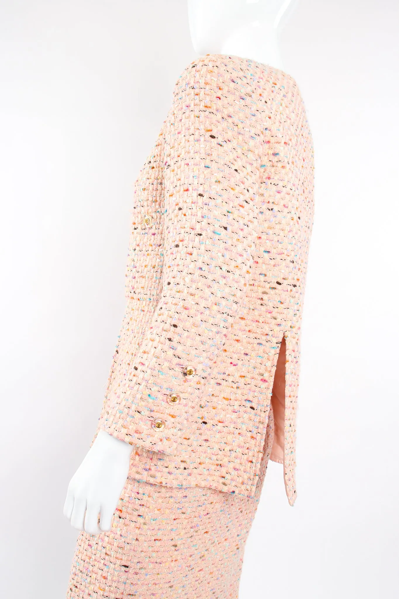 1994 S/S Bouclé Tweed Vent Jacket & Skirt Set