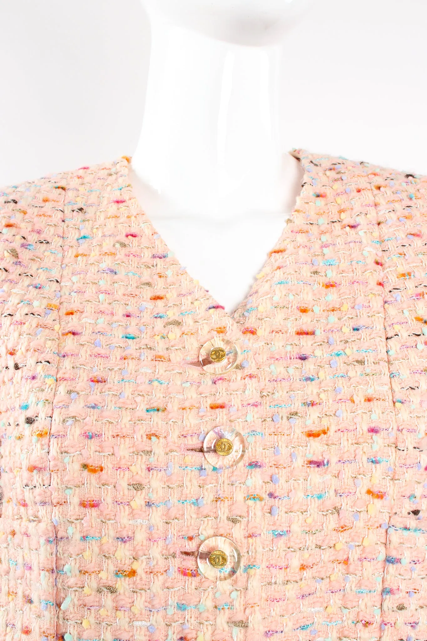 1994 S/S Bouclé Tweed Vent Jacket & Skirt Set