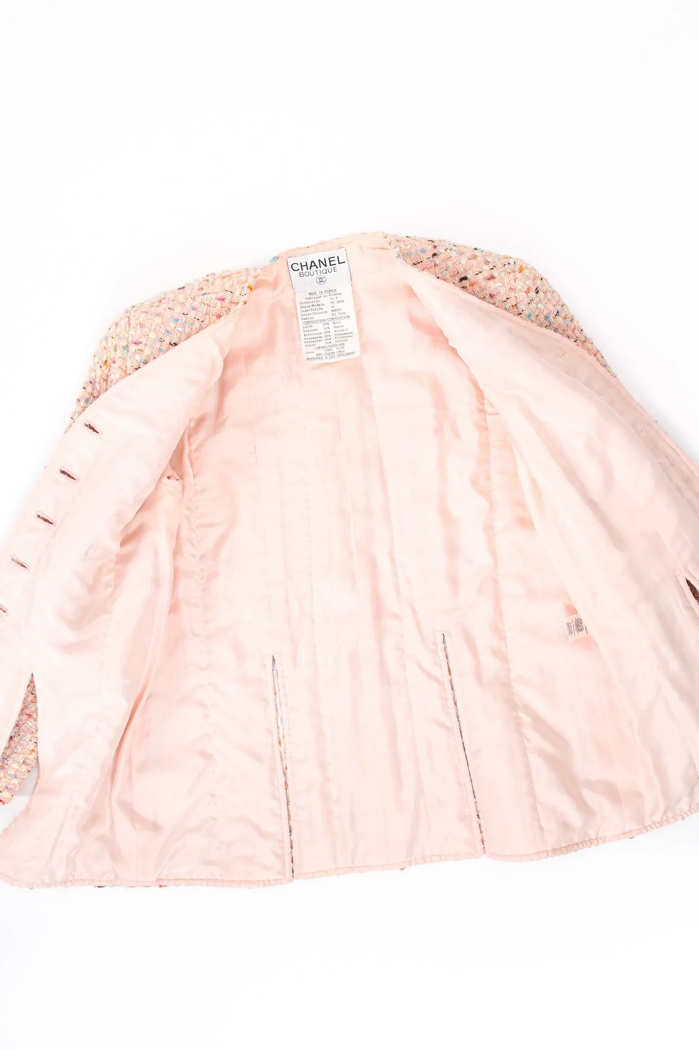 1994 S/S Bouclé Tweed Vent Jacket & Skirt Set