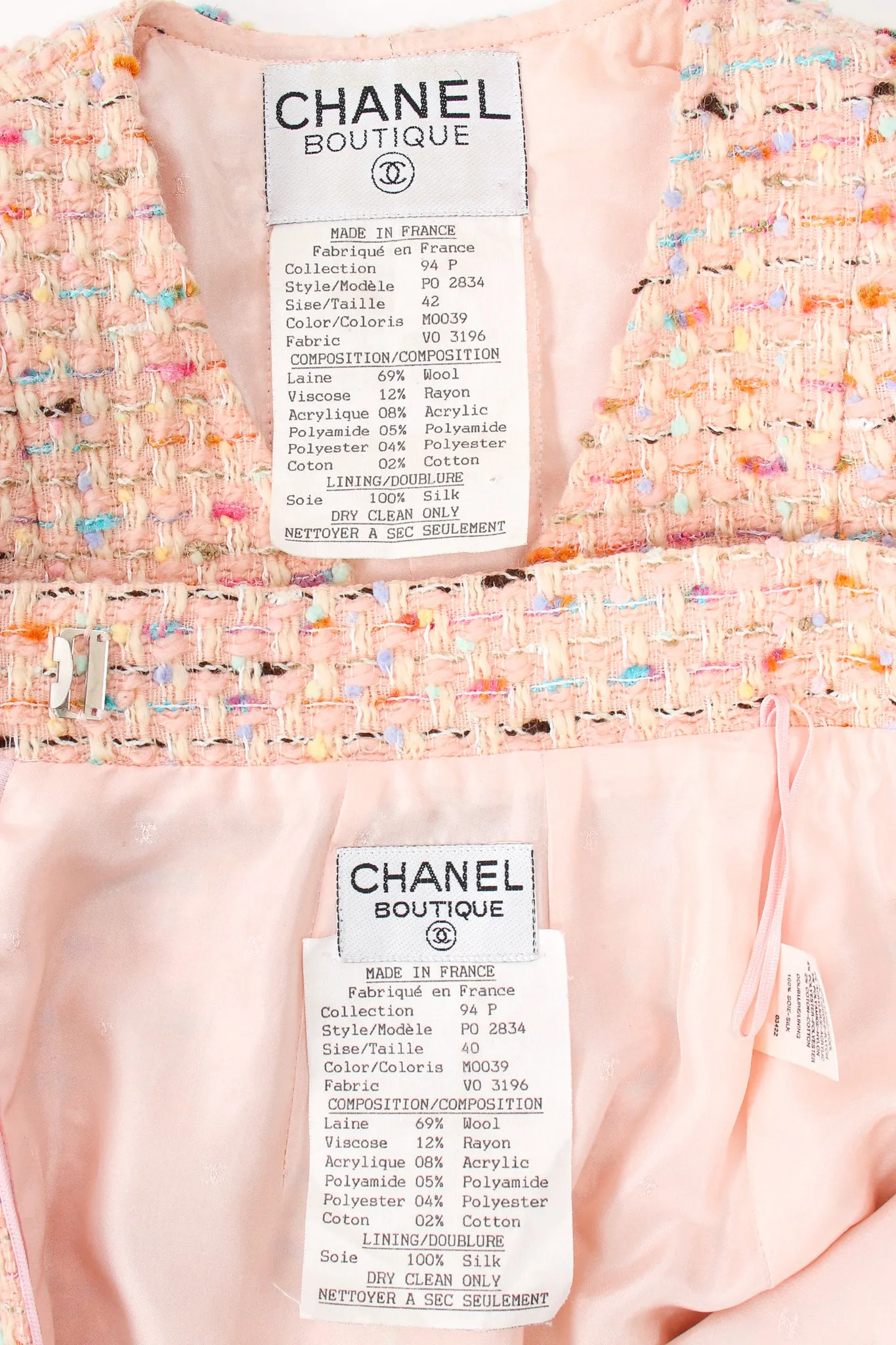 1994 S/S Bouclé Tweed Vent Jacket & Skirt Set