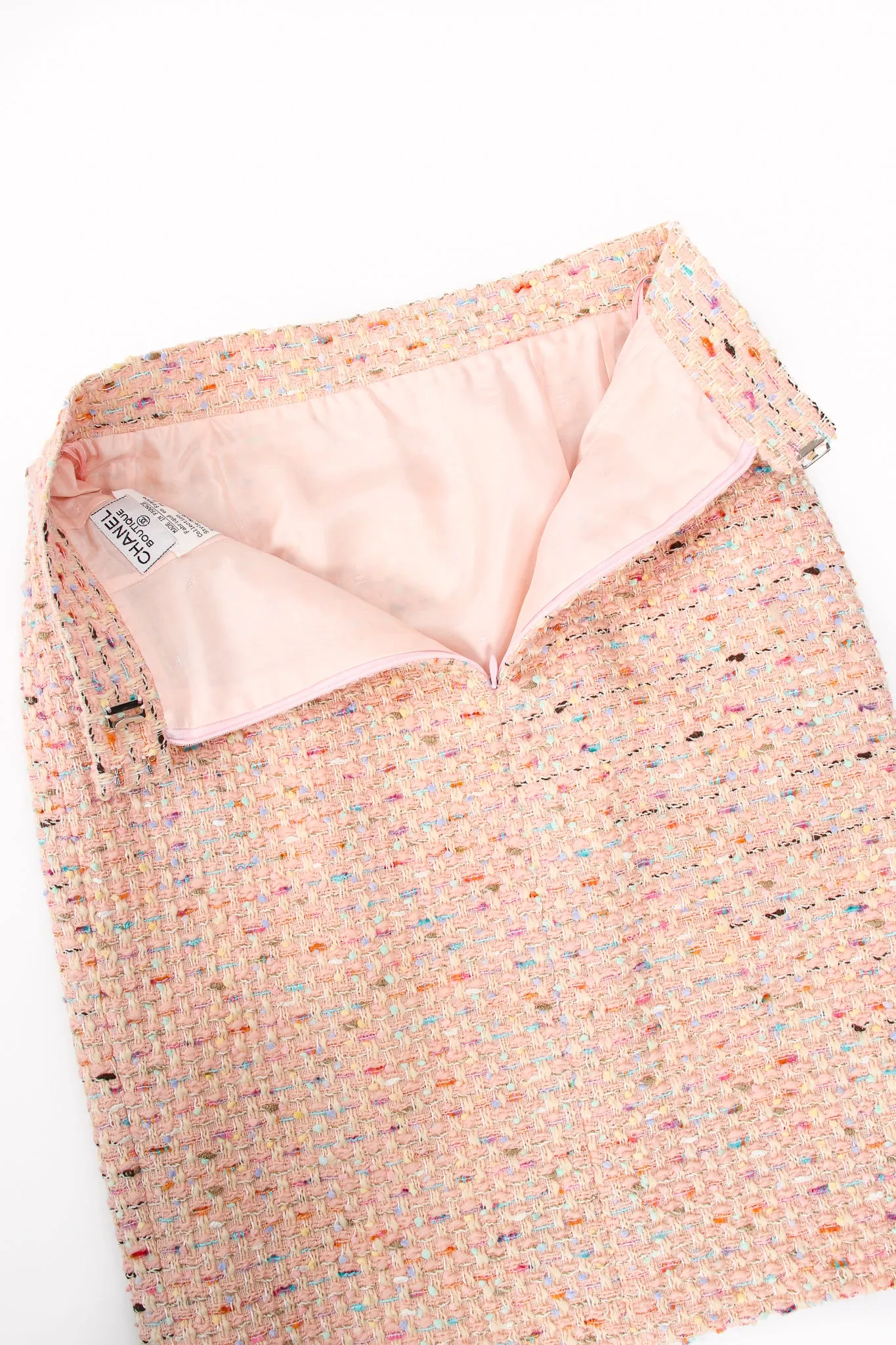 1994 S/S Bouclé Tweed Vent Jacket & Skirt Set