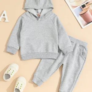 2PCS Toddler Boys Hoodie Sweatshirt & Pant Set