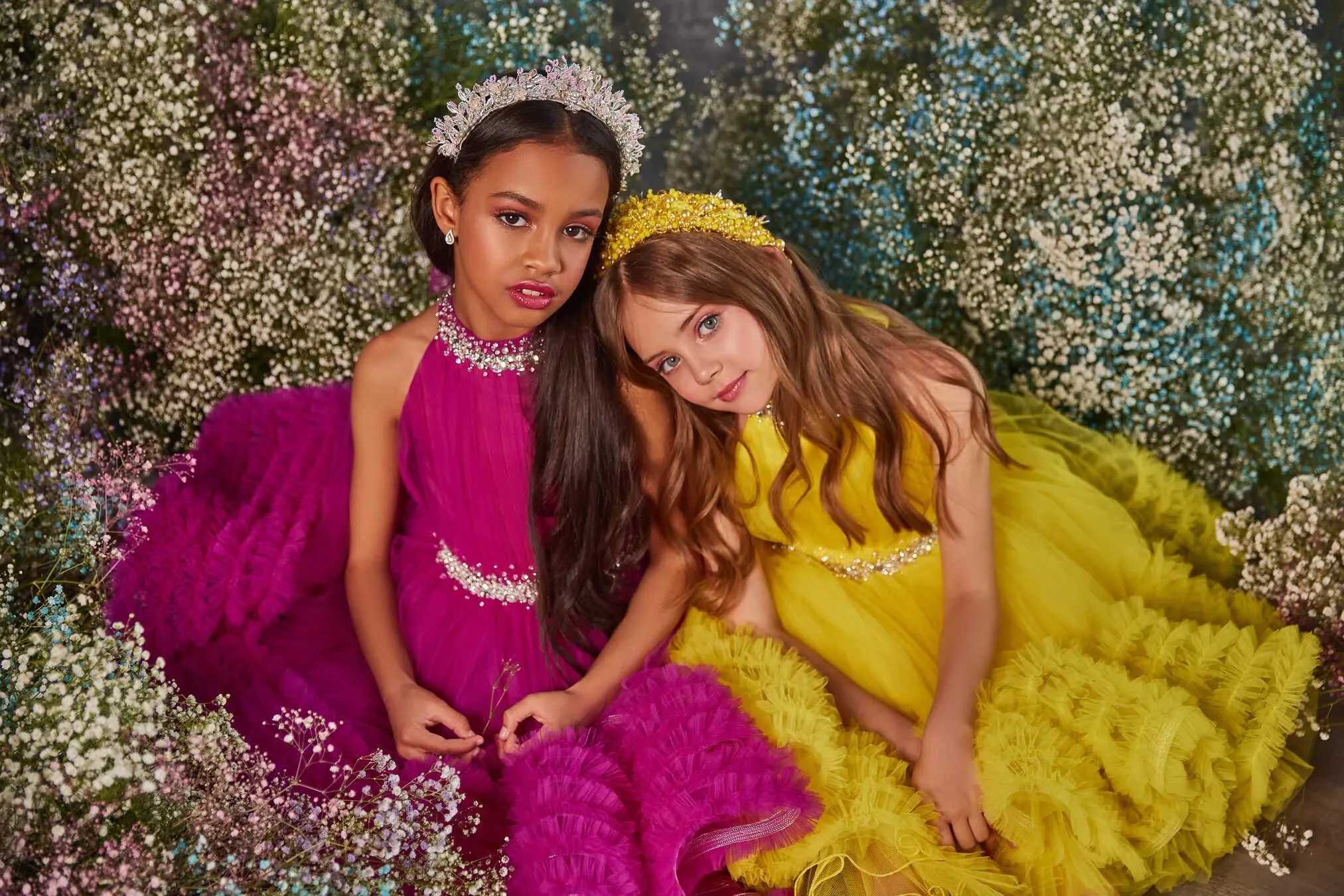 3238 Fluffy Yellow Flower Girl Dress