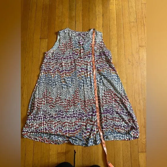 60s Vintage Nylon A Line Mini Dress with Funky Pattern