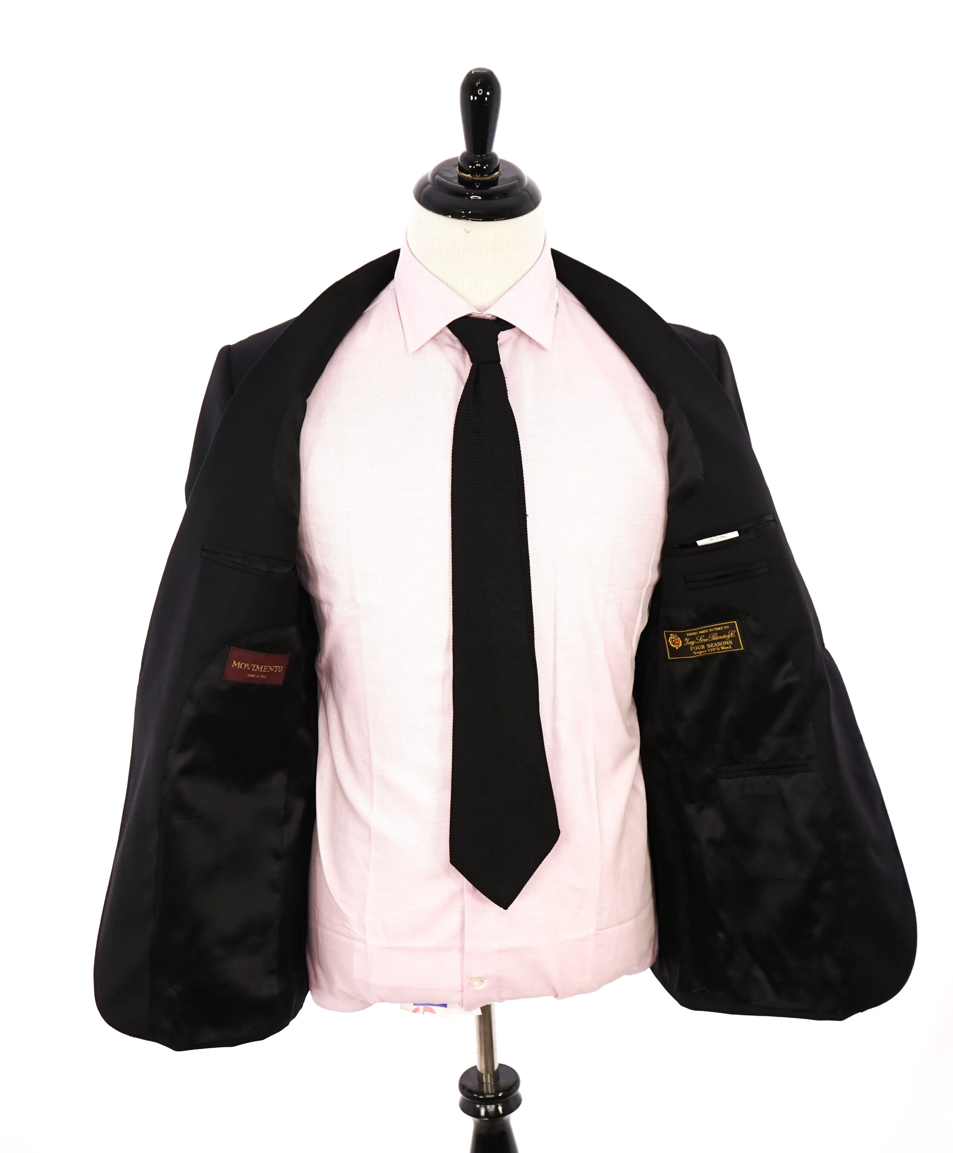 $995 LORO PIANA - MOVIMENTO “Four Seasons” 130s Black Blazer- 40S
