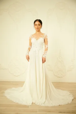 A-line Chiffon Wedding Dress (#CATERINA)