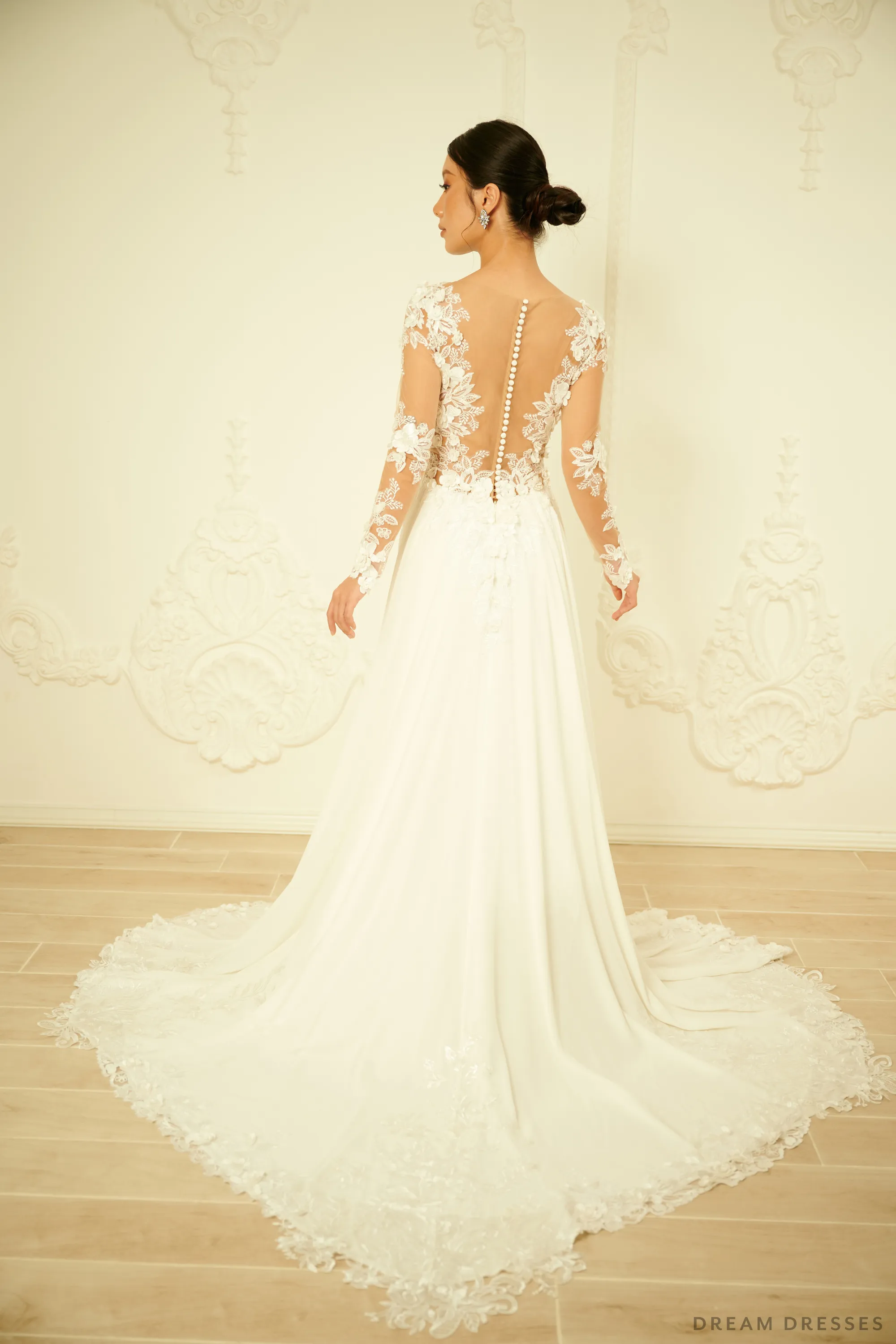 A-line Chiffon Wedding Dress (#CATERINA)