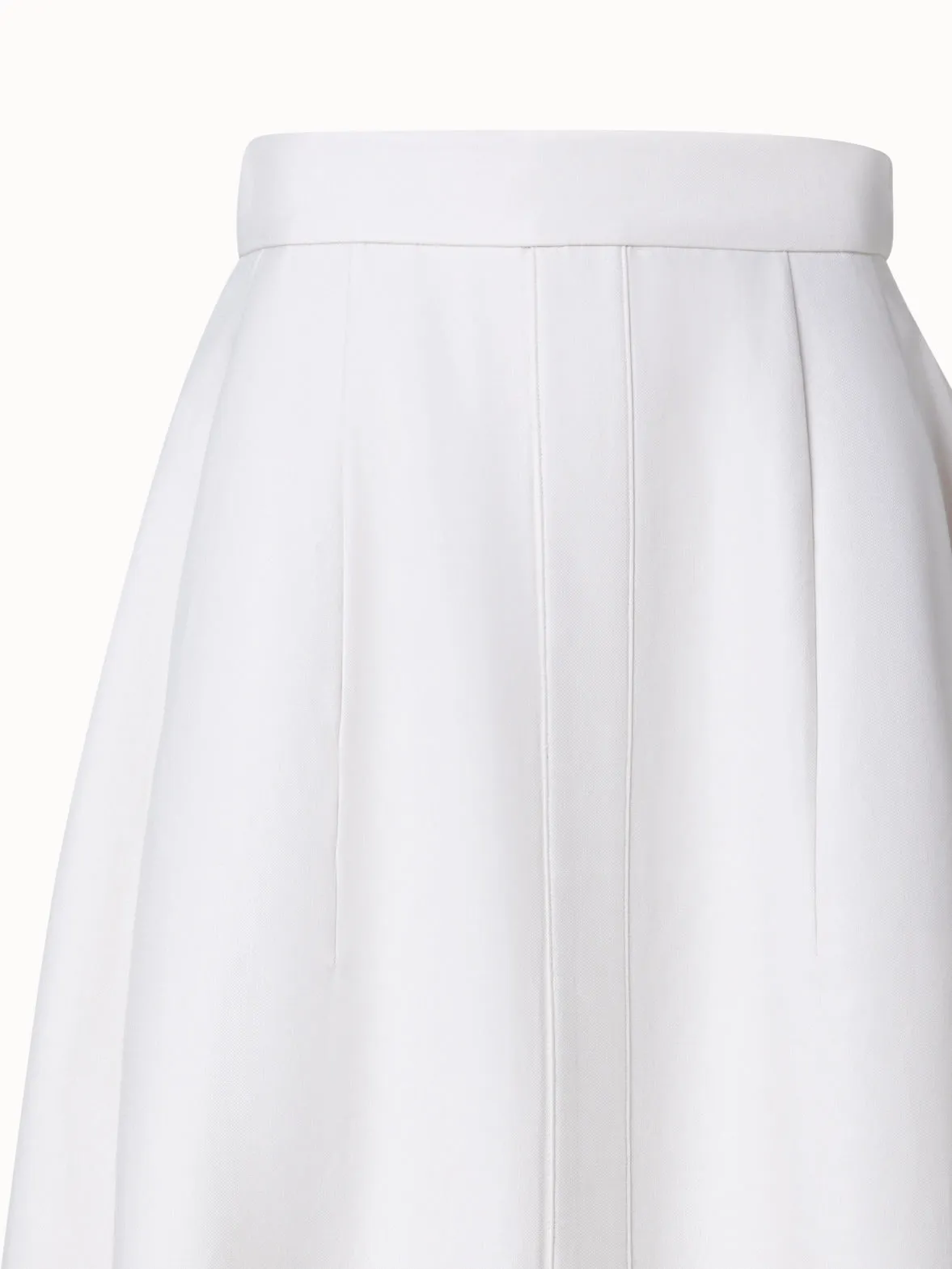 A-Line Double-Face Skirt with Poppy Print