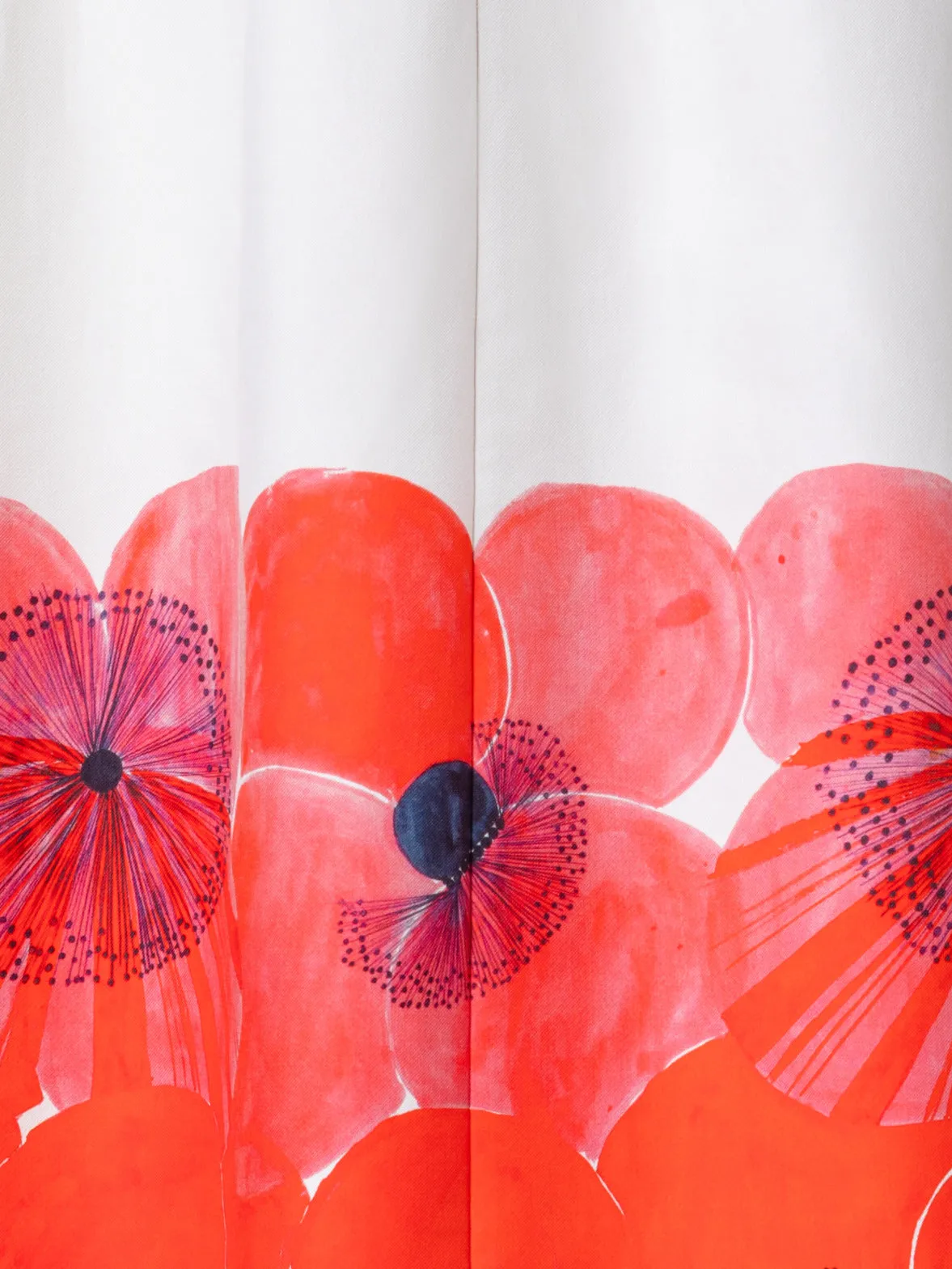 A-Line Double-Face Skirt with Poppy Print