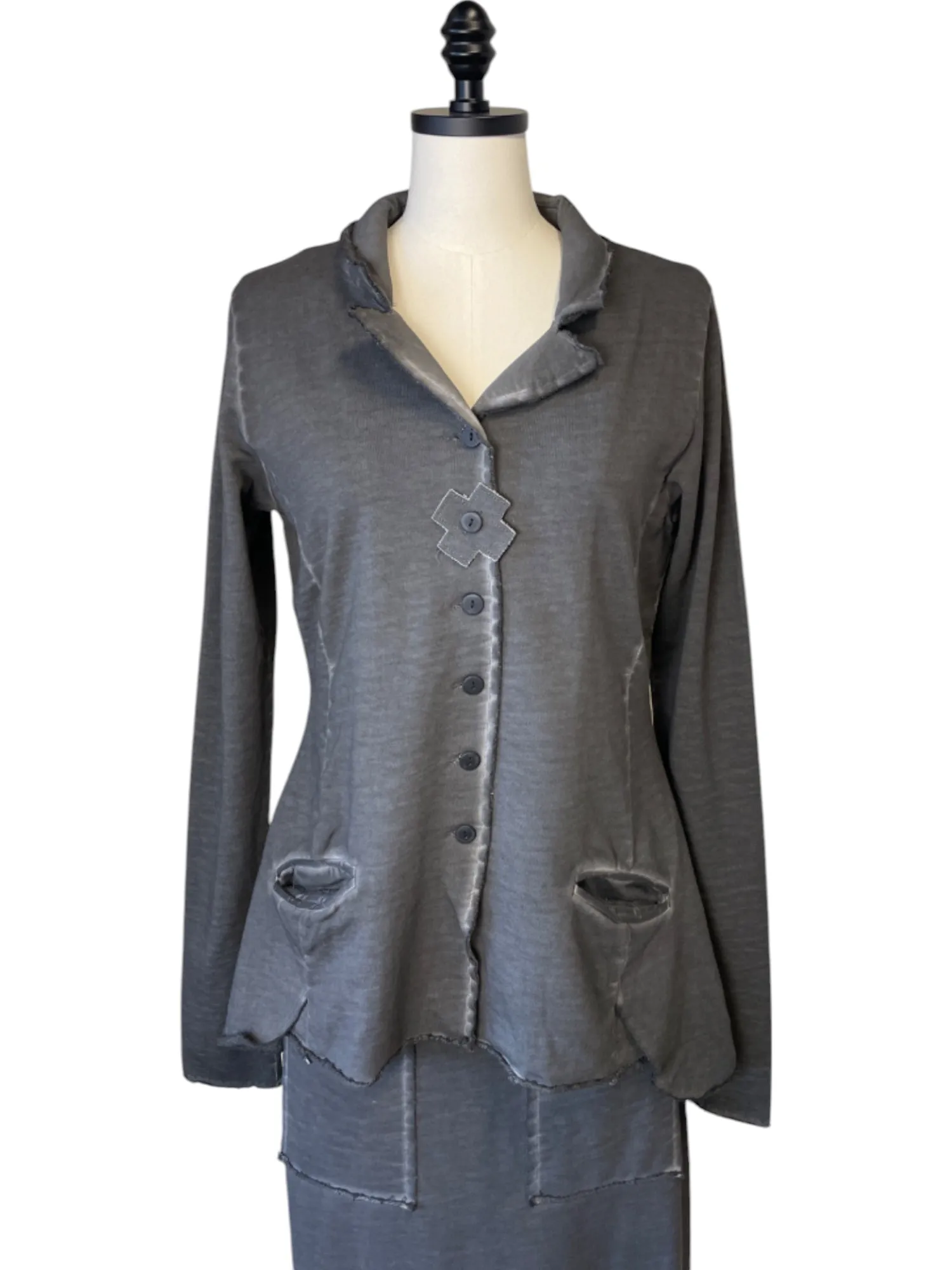 A Sweat Blazer in Asphalt