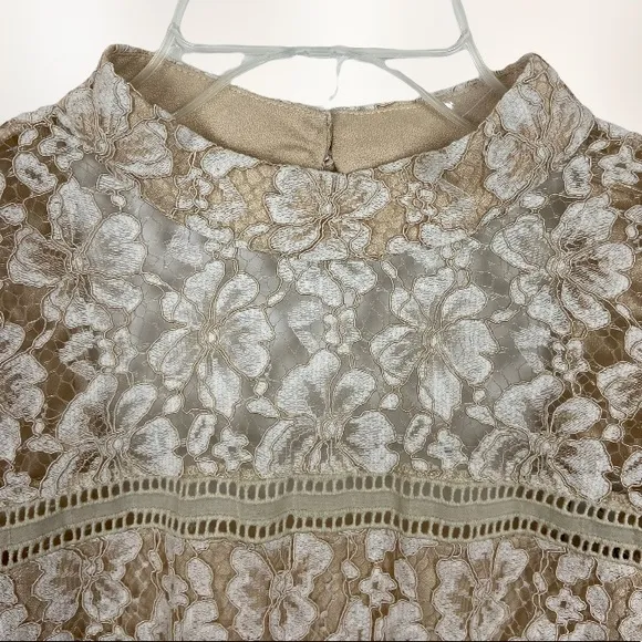 Adelyn Rae Kaia Sheath Dress Tan Lace Size Medium New