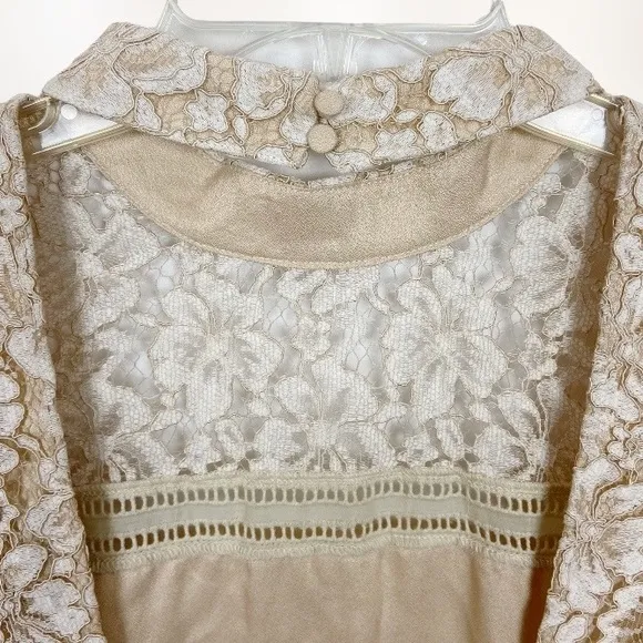 Adelyn Rae Kaia Sheath Dress Tan Lace Size Medium New