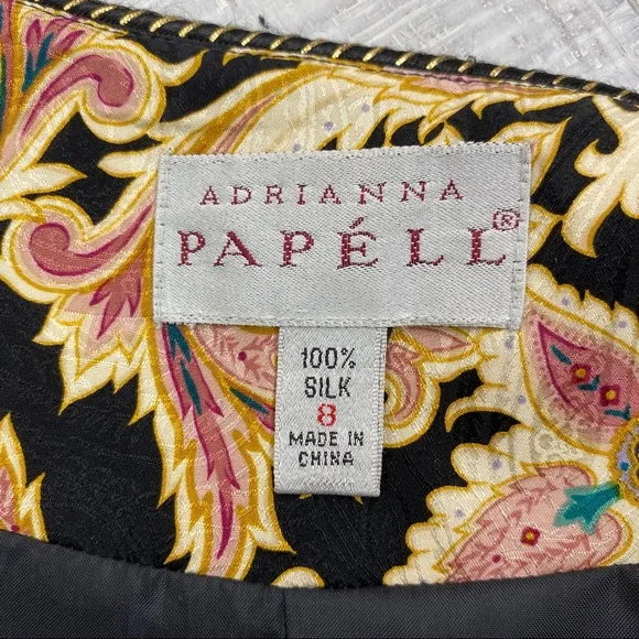 Adrianna Papell Silk Floral Jacket Blazer Size 8