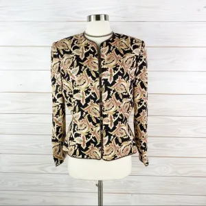 Adrianna Papell Silk Floral Jacket Blazer Size 8