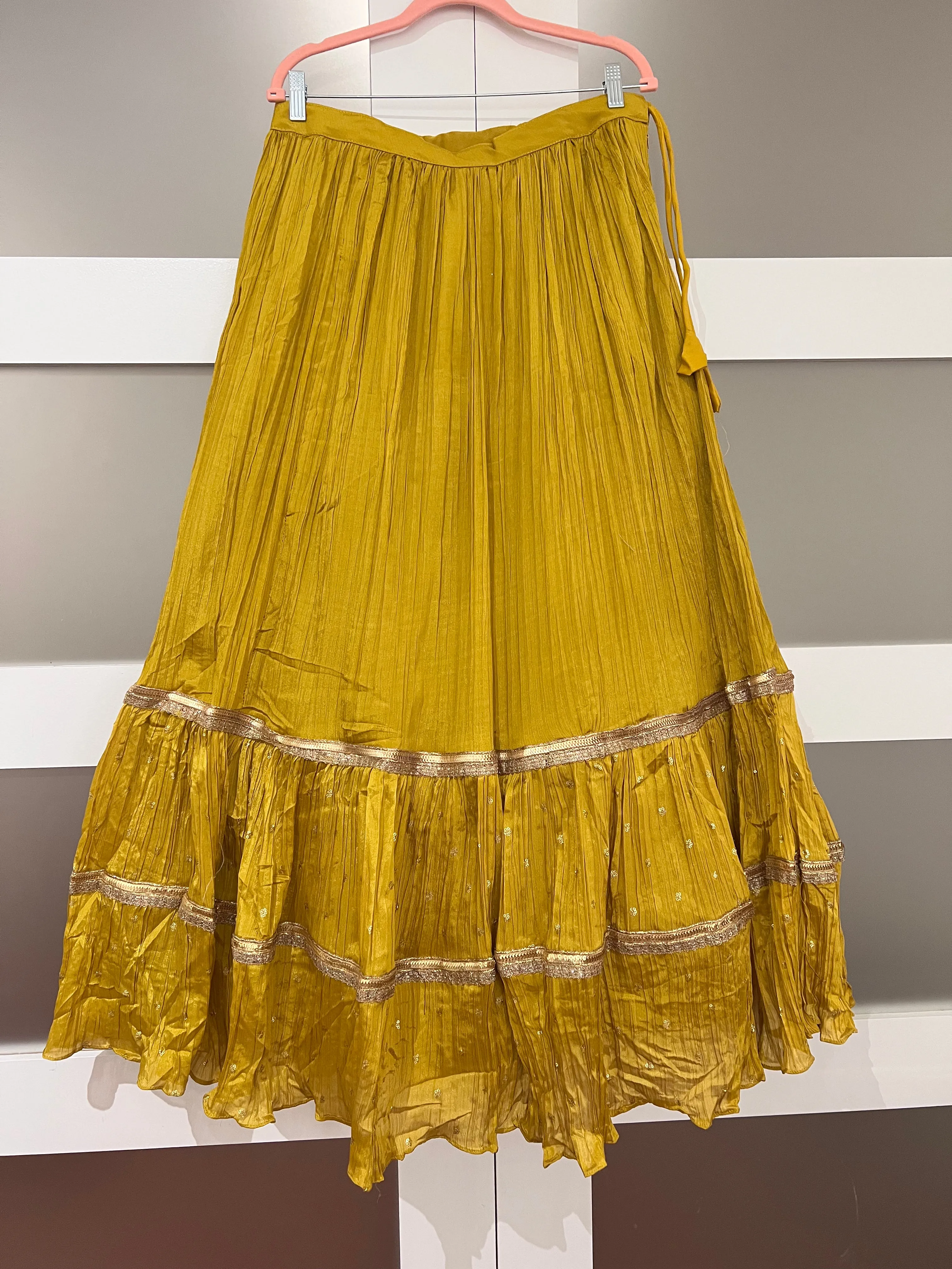 Adult L - Crush Silk Designer Lehanga Set