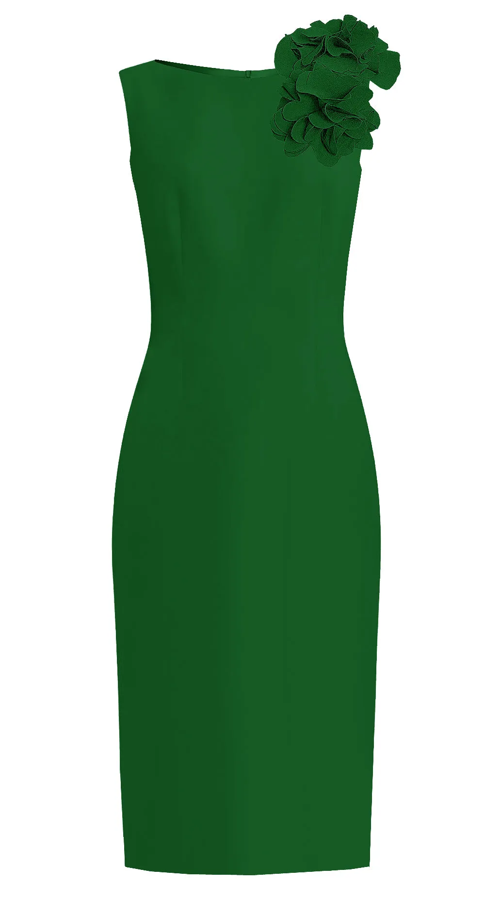 Aegina Red Sheath Cocktail Dress with Flower Detail