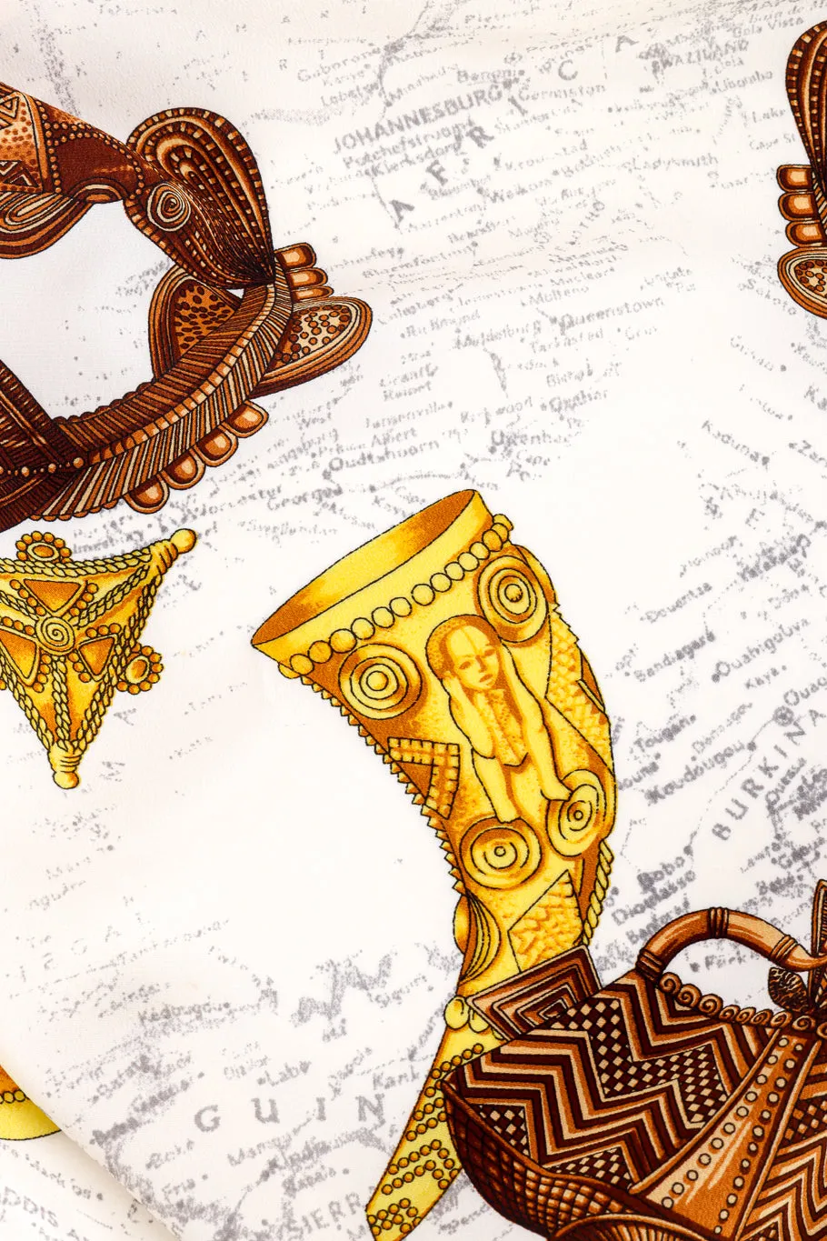 African Motif Silk Blouse