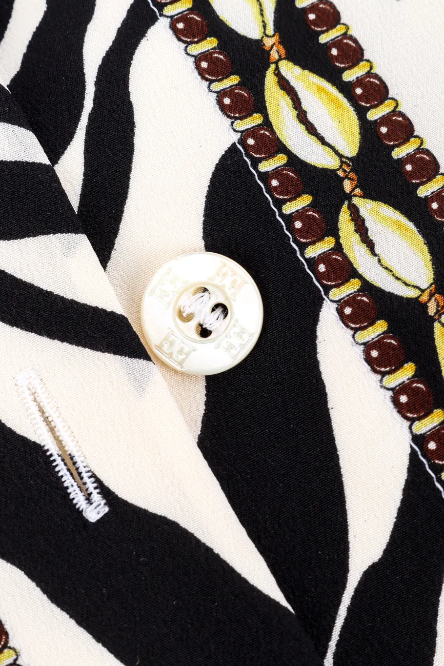 African Motif Silk Blouse
