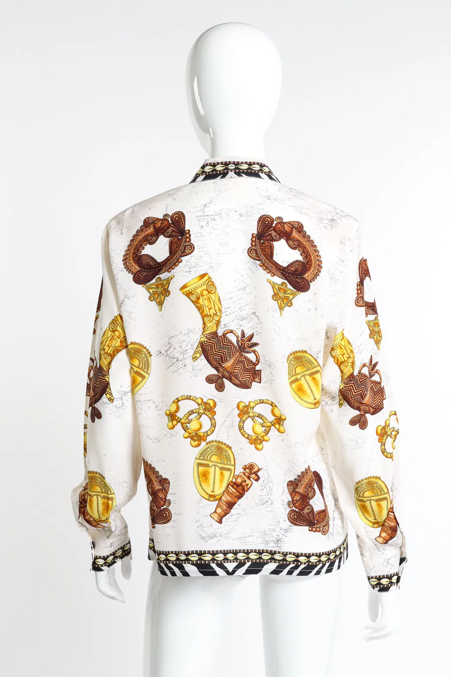 African Motif Silk Blouse