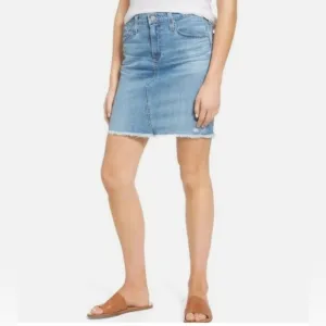 AG Adriano Goldschmeid Erin Denim Mini Pencil Skirt Size 32