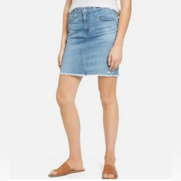 AG Adriano Goldschmeid Erin Denim Mini Pencil Skirt Size 32