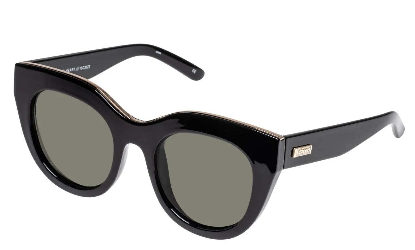 Air Heart Black/Gold Sunnies