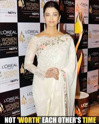 Aishwarya rai in Ivory saree