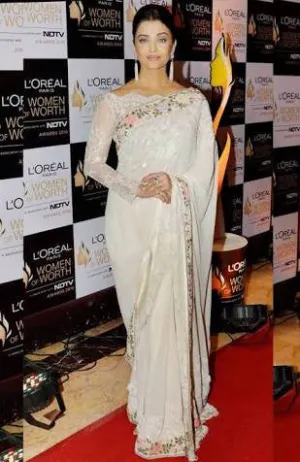 Aishwarya rai in Ivory saree