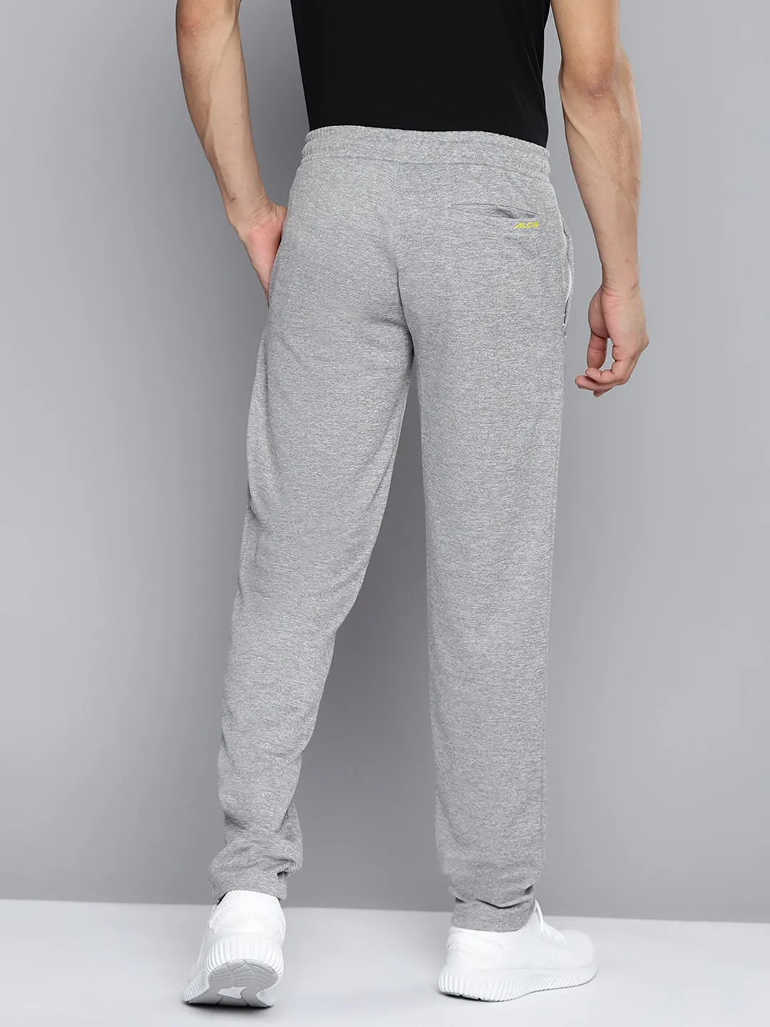 Alcis Men Grey Melange Solid Slim Fit Track Pants