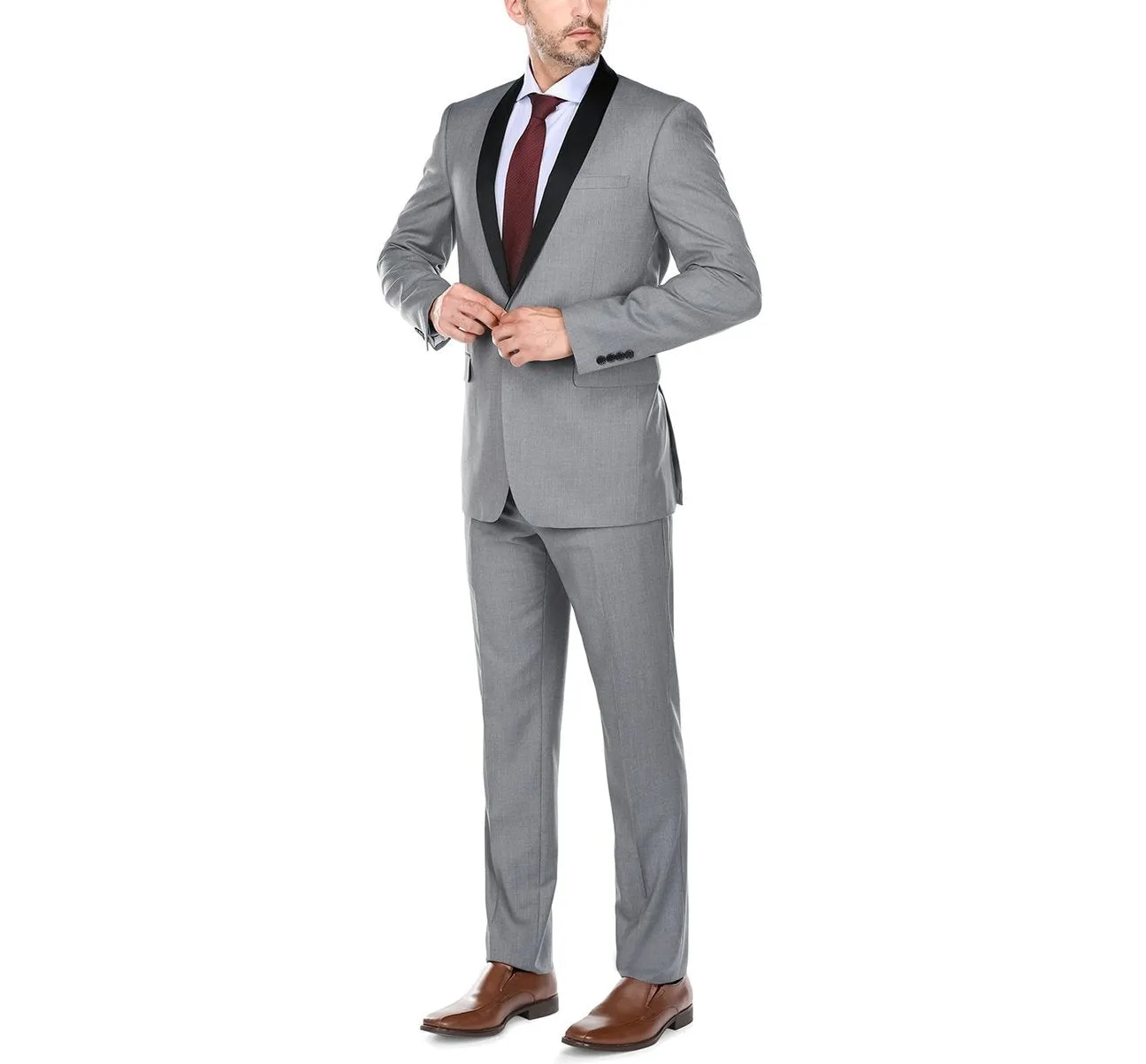 Alessandro Vitello by Renoir 2-Piece Slim Fit Shawl Lapel Tuxedo Suit 202-2