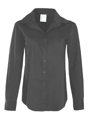 Alex Black Silky Poplin Shirt