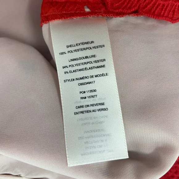 Alice   Olivia Size 2 Red Ferrel Lace Pencil Skirt Knee Length