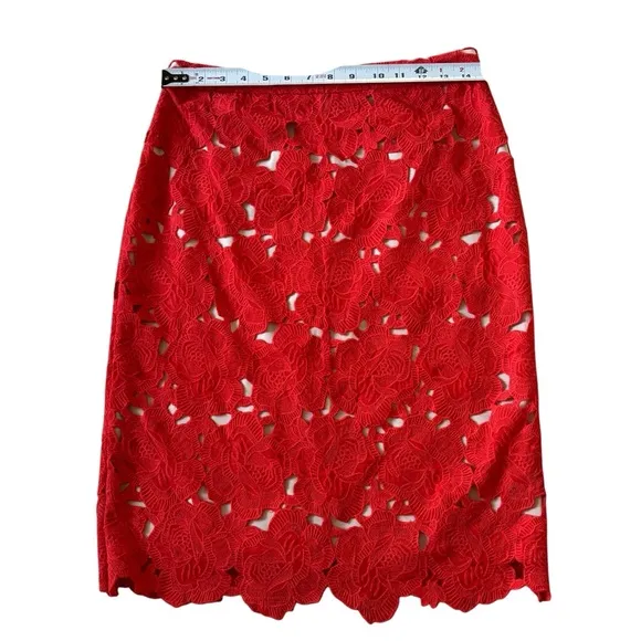 ALICE   OLIVIA Women’s Red Farrel Pencil Skirt 6/8.