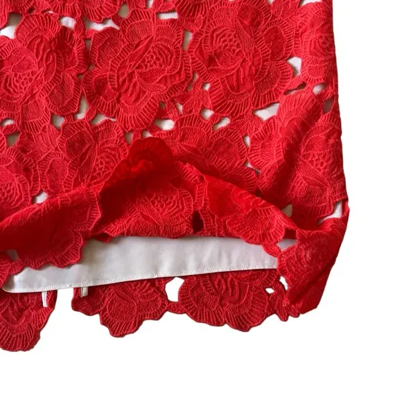 ALICE   OLIVIA Women’s Red Farrel Pencil Skirt 6/8.