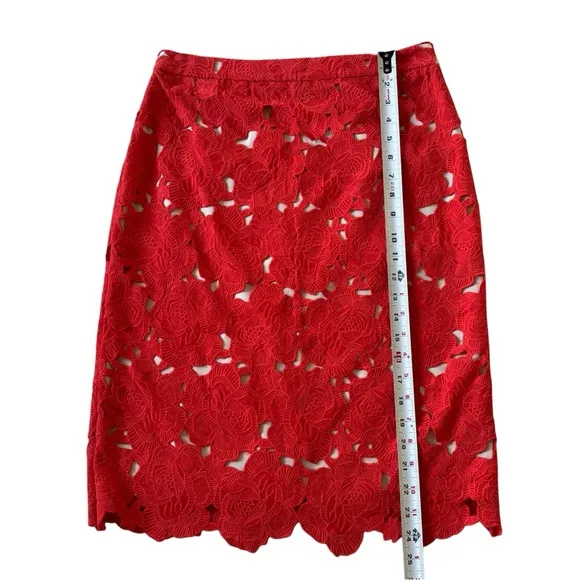 ALICE   OLIVIA Women’s Red Farrel Pencil Skirt 6/8.