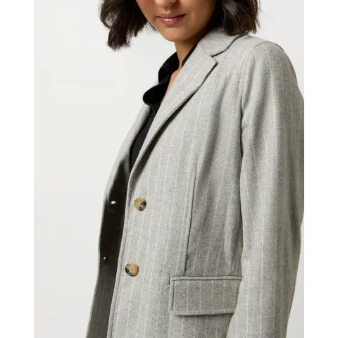 Ann Mashburn Sarah Jacket in Grey Chalk Stripe
