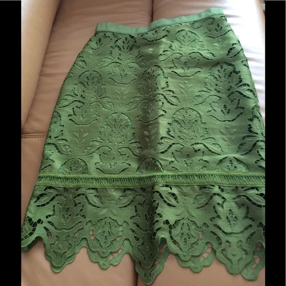 Ann Taylor botanical lace pencil skirt.