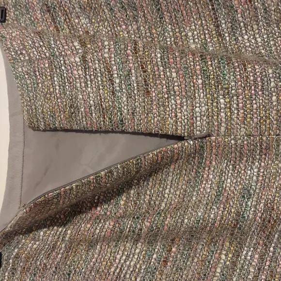 Ann Taylor Multicolored Tweed Boucle Knit Pencil Skirt Size 0 Grey