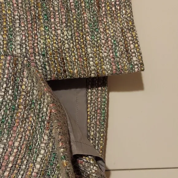 Ann Taylor Multicolored Tweed Boucle Knit Pencil Skirt Size 0 Grey