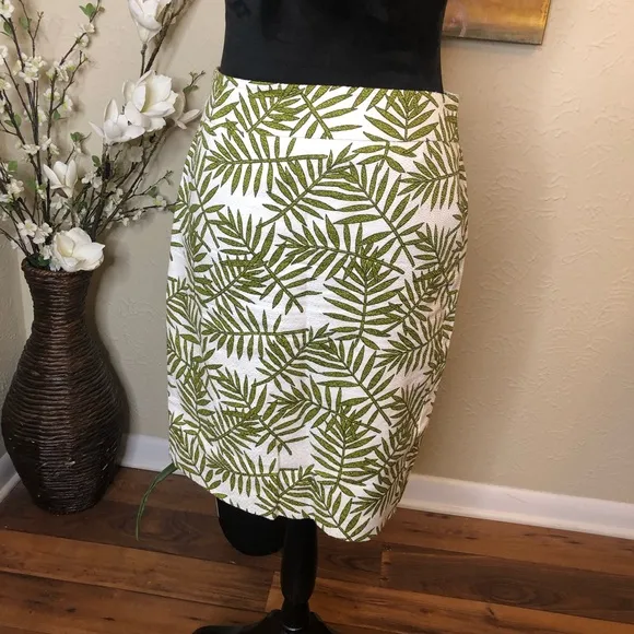 Ann Taylor Palm Tree Pencil Skirt